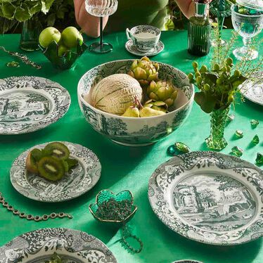 Heritage Green Italian Round Statement Bowl